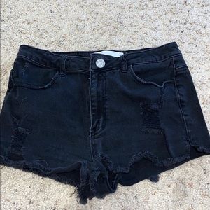 Black Jean Shorts